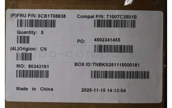 Lenovo 5CB1T08838 C-Cover with keyboard, Hungarian, Non-Backlight, UK