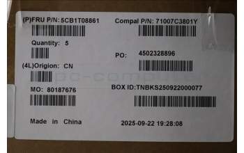 Lenovo 5CB1T08861 C-Cover with keyboard, Portuguese, White Backlight, UK