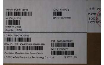 Lenovo 5CB1T18048 C-Cover with keyboard, Nordic, RGB Backlight, UK