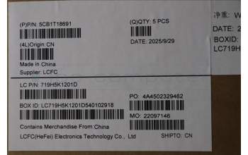 Lenovo 5CB1T18691 C-Cover with keyboard, English, Luna Grey, Backlight, US