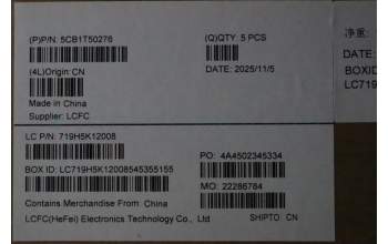 Lenovo 5CB1T50276 C-Cover with keyboard, German, Luna Grey, Non-Backlight, UK