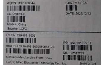 Lenovo 5CB1T68844 D-Cover, 83UU, Black