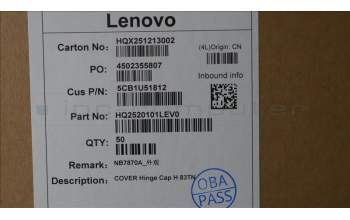 Lenovo 5CB1U51812 Hinge Cap, 83TN