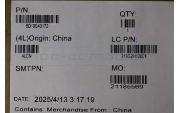 Lenovo 5D10S40172 Lenovo LCD Module, 15\", WQXGA, Non_Touch, Glare, OLED, 500nit, 100%DCI-P3, Cosmic Blue, W/FHD+IR Camera