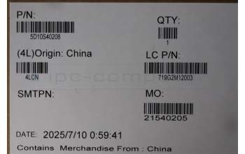 Lenovo 5D10S40208 Lenovo LCD Module, 16\", 2.8K, Non_Touch, Glare, OLED, 500nit, 100%DCI-P3, Cosmic Blue