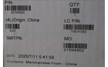 Lenovo 5D10S40224 Lenovo LCD Module, 15\", WQXGA, Non_Touch, Glare, OLED, 500nit, 100%DCI-P3, Luna Grey, W/HD Camera