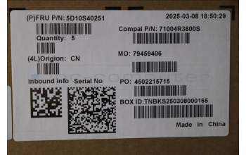 Lenovo 5D10S40251 Lenovo LCD Module, 14\", 2.8K, Non_Touch, Glare, OLED, 500nit, 100%DCI-P3, Seashell, Color Calibration