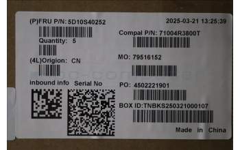 Lenovo 5D10S40252 Lenovo LCD Module, 14\", 2.8K, Touch, Glare, OLED, 500nit, 100%DCI-P3, Seashell, Color Calibration