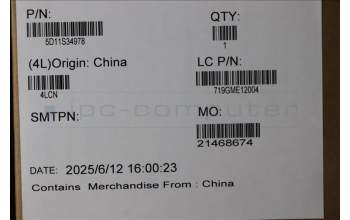 Lenovo 5D11S34978 Lenovo LCD Module, 16\", 3.2K, Non_Touch, Glare, OLED, 1000nit, 100%DCI-P3, Color Calibration