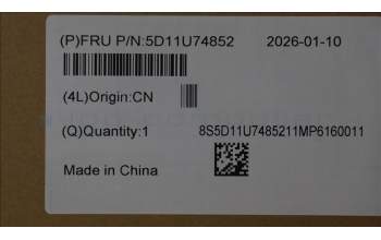 Lenovo 5D11U74852 Lenovo LCD Module, 14\", 2.8K, Non-Touch, Glare, OLED, 500nit, 100%DCI-P3, Color Calibration