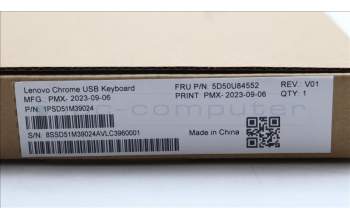 Lenovo 5D50U84552 Keyboard External, USB, Romanian, Black