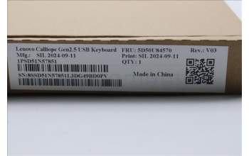 Lenovo 5D50U84570 Keyboard External,USB,Belgium English,Black