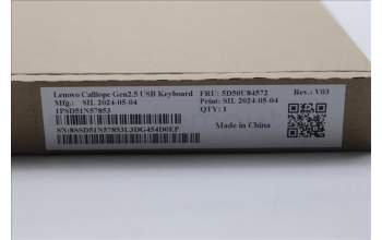 Lenovo 5D50U84572 Keyboard External,USB,Bulgarian,Black