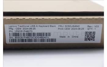 Lenovo 5D50U84640 AI Keyboard External,USB,LA Spanish,Black