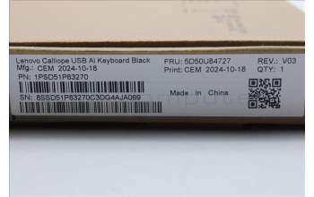 Lenovo 5D50U84727 AI Keyboard External,USB,Hebrew,Black