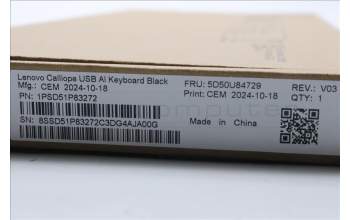 Lenovo 5D50U84729 AI Keyboard External,USB,Iceland,Black