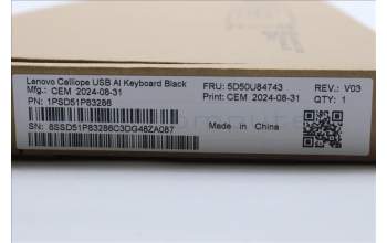 Lenovo 5D50U84743 AI Keyboard External,USB,Swiss French/German,Black