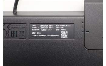 Lenovo 5D50U84767 AI Keyboard External, USB, US English, Black