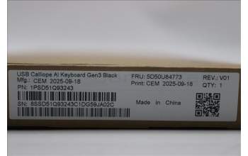 Lenovo 5D50U84773 AI Keyboard External, USB, Bulgarian, Black