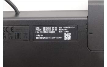 Lenovo 5D50U84804 AI Keyboard External, USB, UK English, Black