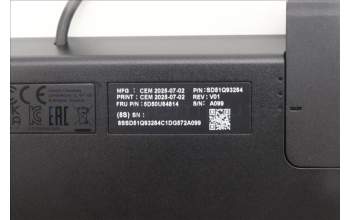 Lenovo 5D50U84814 AI Keyboard External, USB, Czech/Slovakian, Black