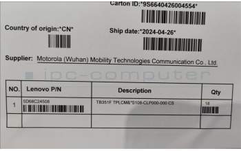 Lenovo 5D68C24508 TB351F TPLCM&*S108-CLP000-000 CS