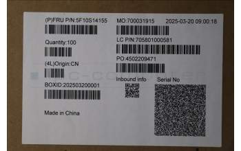 Lenovo 5F10S14155 FAN CPU Fan WT 83B3 Toshiba