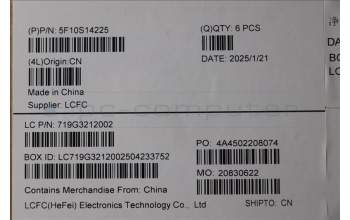 Lenovo 5F10S14225 FAN 83LC thermal w/fan