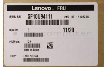 Lenovo 5F10U94111 FAN TW Front sys fan W/O rubber nai