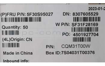 Lenovo 5F30S95027 FP BD W 82XX SB