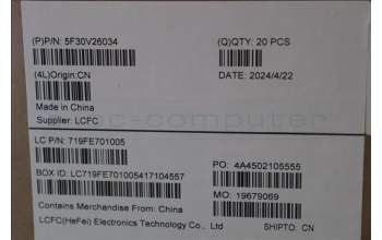 Lenovo 5F30V26034 FingerPrint CS24 30.65x14.19x 3.24 MoC Lightning Grey FOP Round Windows&Linux Synaptics solution