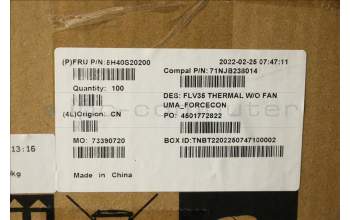 Lenovo 5H40S20200 HEATSINK Heatsink C 20VE UMA FCN