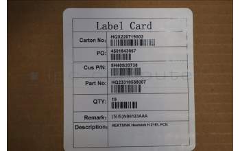 Lenovo 5H40S20738 Heatsink H 21EL FCN