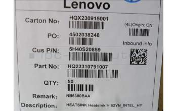 Lenovo 5H40S20859 Heatsink H 82YN_INTEL_HY