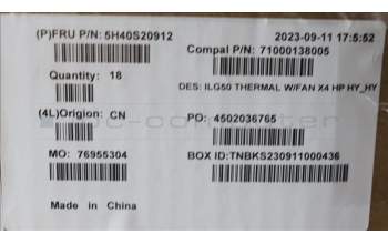 Lenovo 5H40S20912 Thermal Module 82XT