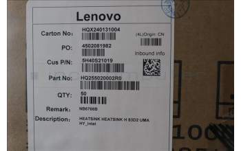 Lenovo 5H40S21019 HEATSINK H 83D2 UMA HY_intel