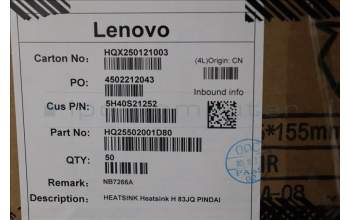 Lenovo 5H40S21252 Heatsink H 83JQ PINDAI
