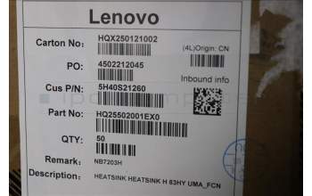 Lenovo 5H40S21260 HEATSINK H 83HY UMA_FCN
