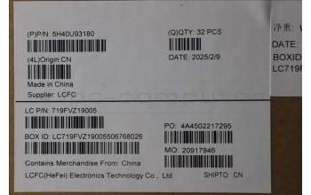 Lenovo 5H40U93180 FRU T5 Rear VR HSK