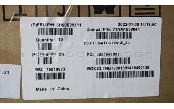 Lenovo 5H50S29111 HINGE Hinge R&L C 82XD AL