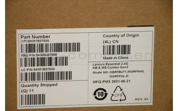 Lenovo 5KM0U87586 KYB_MOUSE Primax R71_G2 2.4G BKG BE_En