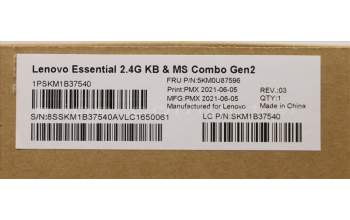 Lenovo 5KM0U87596 Keyboard_Mouse,2.4G,German,Black,Non_Backlight