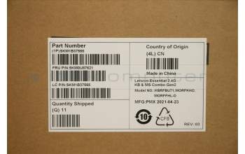 Lenovo 5KM0U87621 Keyboard_Mouse,2.4G,US English Euro,Black,Non_Backlight