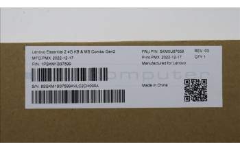 Lenovo 5KM0U87658 Keyboard_Mouse,Wireless,Norwegian,Black