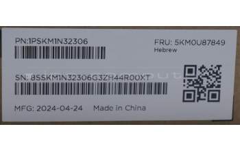 Lenovo 5KM0U87849 Keyboard_Mouse,2.4G,Hebrew,Luna Grey