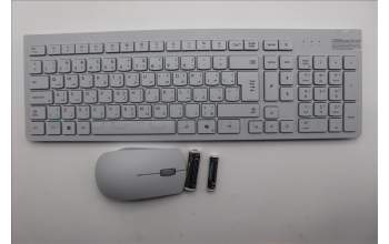 Lenovo 5KM0U88030 AI Keyboard_Mouse, 2.4G, Arabic, Cloud Grey, Darker Wheel