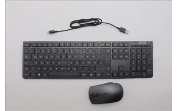 Lenovo 5KM0U88179 AI Keyboard_Mouse, Wireless, German, Storm Grey