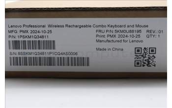 Lenovo 5KM0U88195 AI Keyboard_Mouse, Wireless, US English Euro, Storm Grey