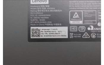 Lenovo 5KM0U88211 Keyboard_Mouse, Wireless, French, Luna Grey