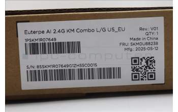 Lenovo 5KM0U88238 Keyboard_Mouse, Wireless, US English Euro, Luna Grey